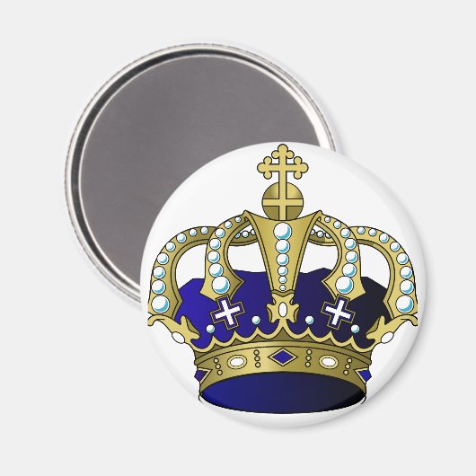 Blue & Gold Royal Crown Magnet (Vorderseite/Rückseite)