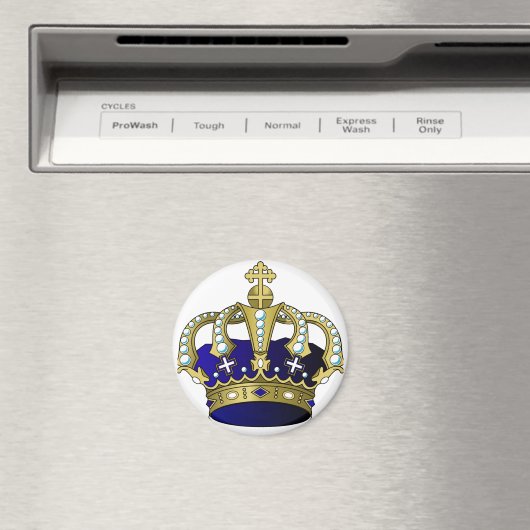 Blue & Gold Royal Crown Magnet (In Situ (Geschirrspüler))