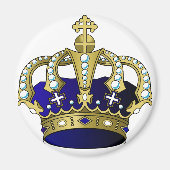 Blue & Gold Royal Crown Magnet (Vorne)