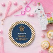 Blue Gold Royal Crown Prince Aqiqah Pappteller (Party)