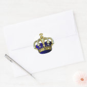 Blue & Gold Royal Crown Runder Aufkleber (Umschlag)