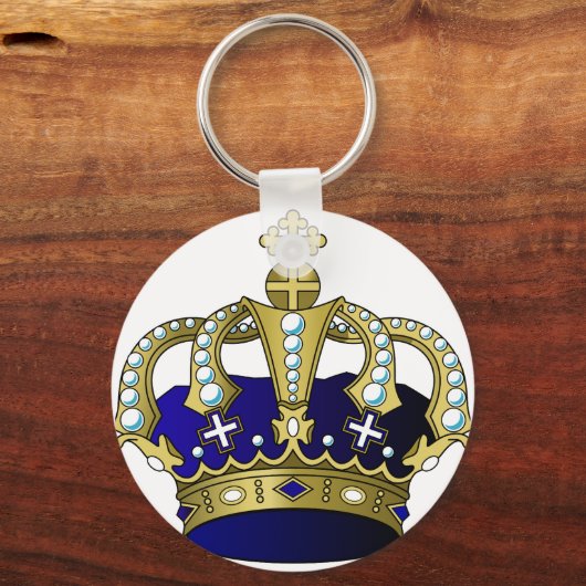 Blue & Gold Royal Crown Schlüsselanhänger (Vorderseite)