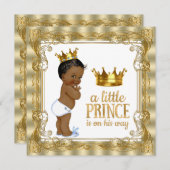 Blue Gold Royal Prince Baby Dusche Einladung (Vorne/Hinten)