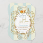 Blue Gold Royal Prince Baby Dusche Einladungen (Vorne/Hinten)