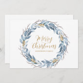 Blue Gold Rustikale Personalisierte Weihnachten (Vorne/Hinten)