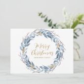 Blue Gold Rustikale Personalisierte Weihnachten (Stehend Vorderseite)