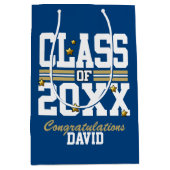 Blue|Gold Schließ Class Jahr Mittlere Geschenktüte (Vorderseite)