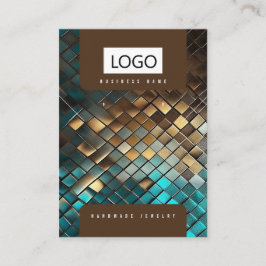 Blue Gold Schmuck Ohrringe Nekklace Display Card Visitenkarte