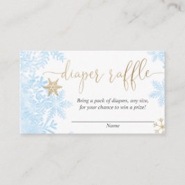 Blue Gold Schneeflocke Baby Duschdiaper Tombola Begleitkarte