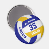 Blue Gold School Farben Team Gaben Volleyball Magnet (Vorderseite/Rückseite)