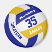 Blue Gold School Farben Team Gaben Volleyball Magnet (Vorne)