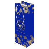 Blue & Gold School Uni Class Wiedersehen Geschenktüte Für Weinflaschen (Rückseite Schrägansicht)