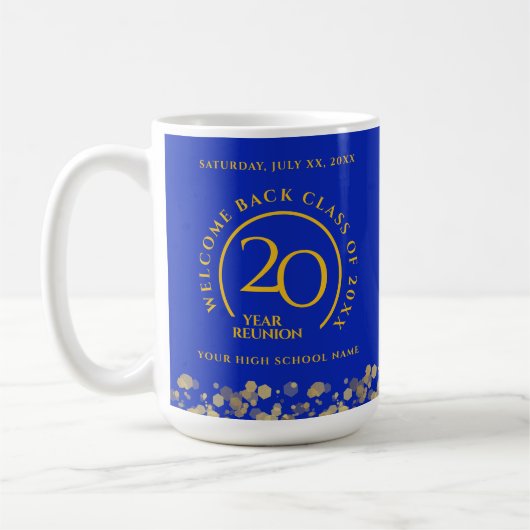 Blue & Gold School Uni Class Wiedersehen Kaffeetasse (Links)