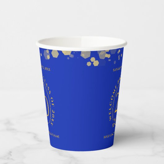 Blue & Gold School Uni Class Wiedersehen Pappbecher (Links)