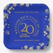 Blue & Gold School Uni Class Wiedersehen Pappteller (Vorderseite)