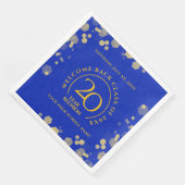 Blue & Gold School Uni Class Wiedersehen Serviette (Ecke)