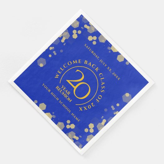 Blue & Gold School Uni Class Wiedersehen Serviette (Ecke)