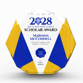 Blue Gold School Uni University Abschluss Fotoblock