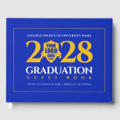 Blue Gold School Uni University Abschluss Gästebuch (Vorderseite)