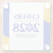 Blue Gold School Uni University Abschluss Glasuntersetzer (Rückseite)