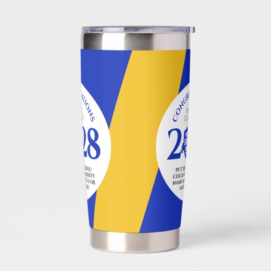 Blue Gold School Uni University Abschluss Thermobecher (Links)