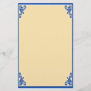 Blue & Gold Scroll Stationary Briefpapier