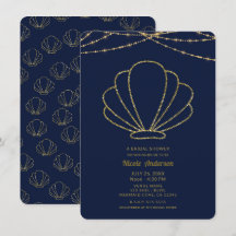 Blue & Gold Sea Muschel Mermaid Brautparty