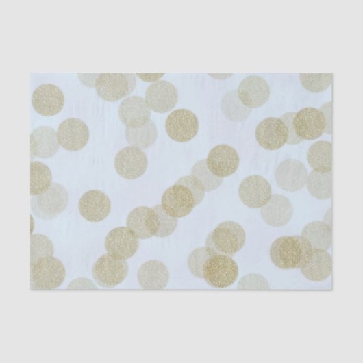 Blue & Gold Shimmer Glitzer Dots Seidenpapier (Vorderseite)