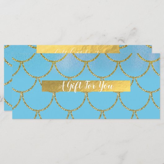 Blue & Gold Shimmer Mermaid Gift (Vorne/Hinten)