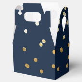 Blue & Gold Shiny Confetti Dots Chic Moderne Gefal Geschenkschachtel (Geöffnet)