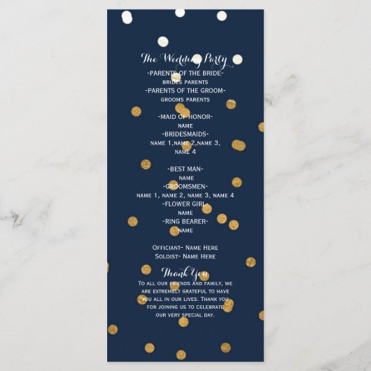 Blue & Gold Shiny Imitate Foil Confetti Programm R (Rückseite)