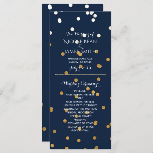 Blue & Gold Shiny Imitate Foil Confetti Programm R (Vorne/Hinten)