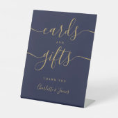 Blue Gold Signature Script Cards und Geschenke Sockelschild (Vorderseite)