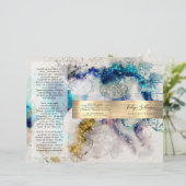 Blue Gold Silber Glitzer Aquarellbroschüre (Stehend Vorderseite)