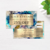 Blue Gold Silber Glitzer Aquarellkarte (Schreibtisch)