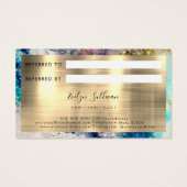 Blue Gold Silber Glitzer Aquarellkarte (Rückseite)