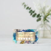 Blue Gold Silber Glitzer Aquarellkarte Visitenkarte (Stehend Vorderseite)