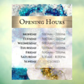 Blue Gold Silver Glitzer Wasserfarbe Öffnungszeite Fensteraufkleber (Blatt 3)