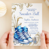 Blue Gold Sneaker Ball Geburtstagsparty Einladung