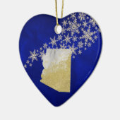Blue Gold Snowflake Arizona Keramik Ornament (Links)