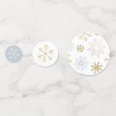 Blue & Gold Snowflake Baby Dusche Confetti Konfetti (Rückseiten)