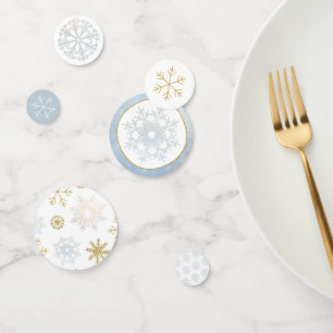 Blue & Gold Snowflake Baby Dusche Confetti Konfetti