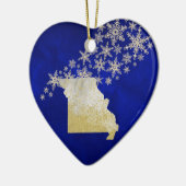 Blue Gold Snowflake Missouri Keramik Ornament (Links)
