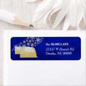 Blue Gold Snowflake Nebraska Rücksendeadresse (Insitu)