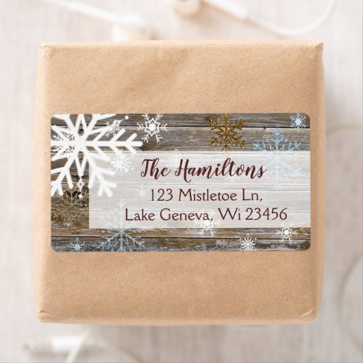 Blue Gold Snowflake und Holz Weihnachten oder Feie (Insitu)