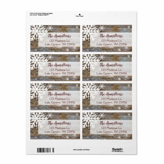 Blue Gold Snowflake und Holz Weihnachten oder Feie (Vorne)