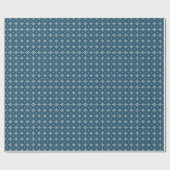 Blue Gold Snowflake Weihnachtsgeschenk Wrap Geschenkpapier (Flach)