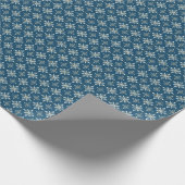 Blue Gold Snowflake Weihnachtsgeschenk Wrap Geschenkpapier (Ecke)