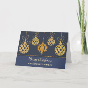 Blue Gold Son & Daughter im Gesetz Frohe Weihnacht Karte