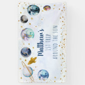 Blue Gold Space Birthday Banner (Vertikal)